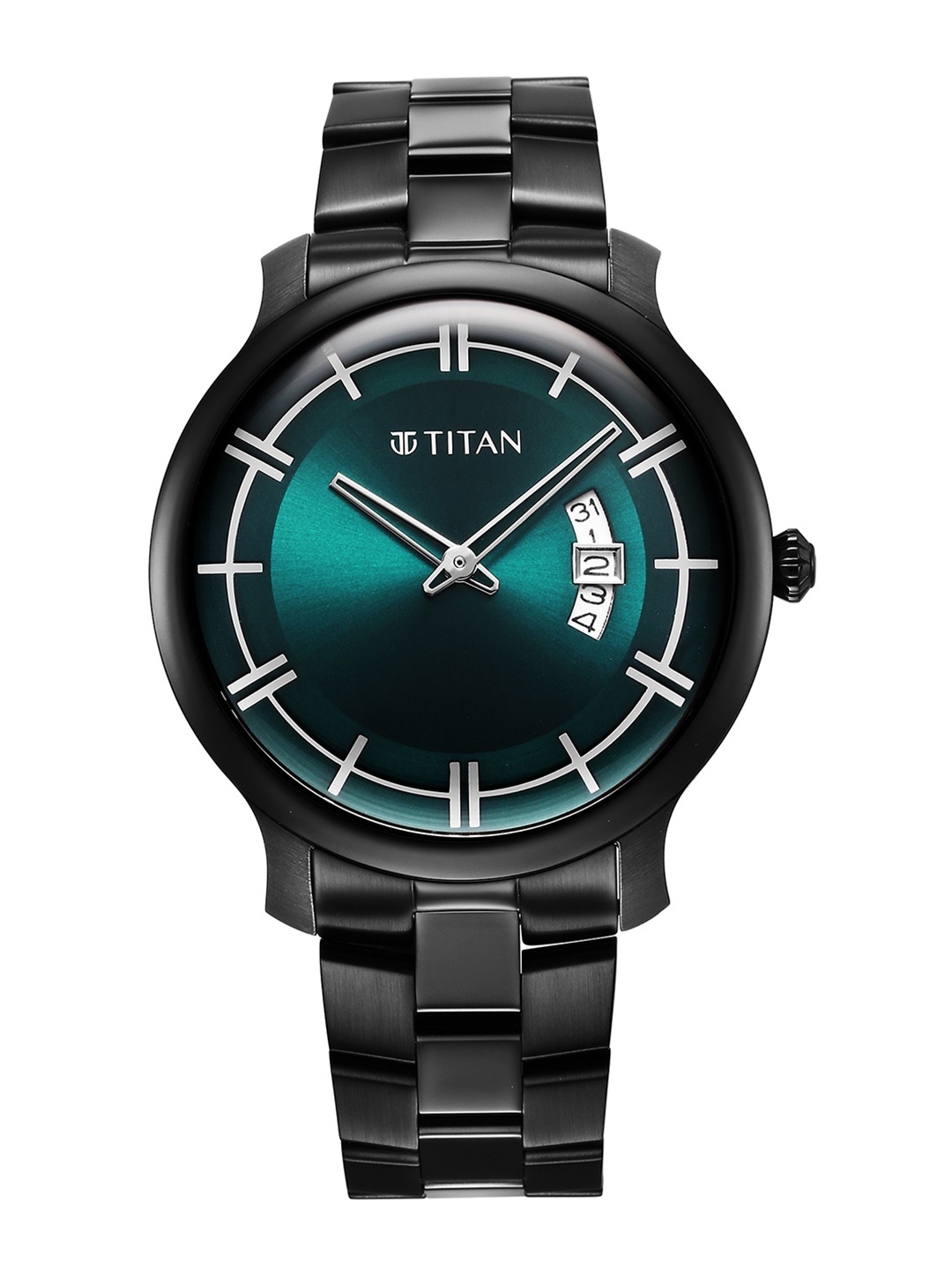 

Titan Men Dial & Stainless Steel Bracelet Style Straps Analogue Watch 90170NM01, Teal