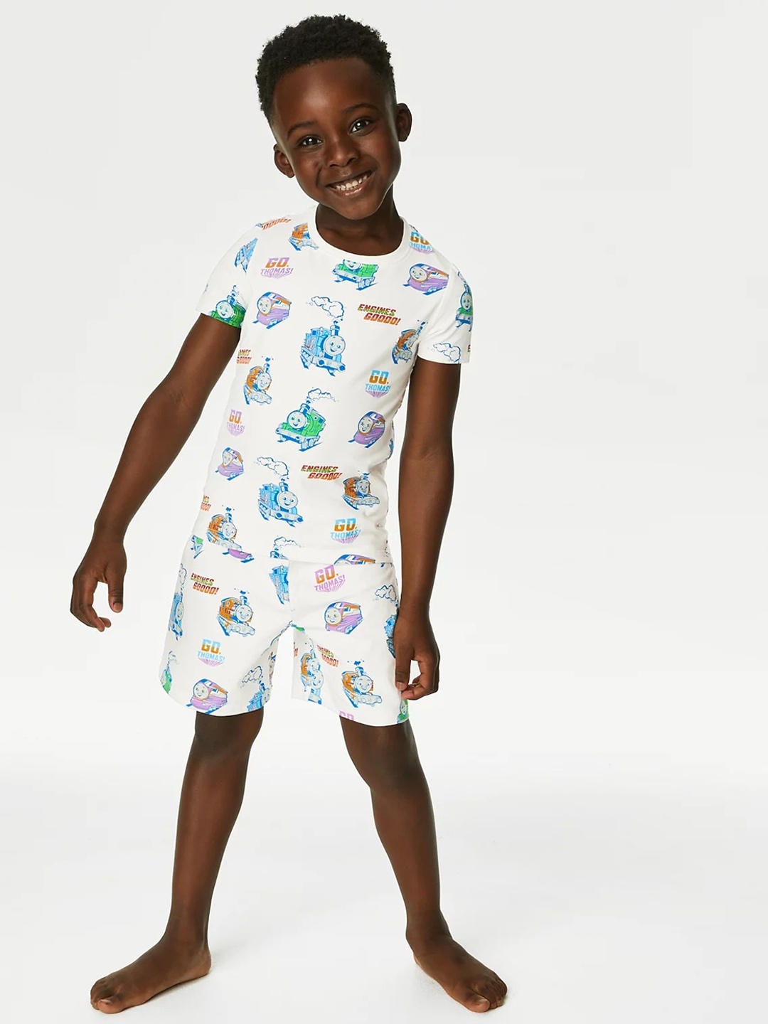 

Marks & Spencer Boys Thomas And Friends Printed Cotton Night suit, White