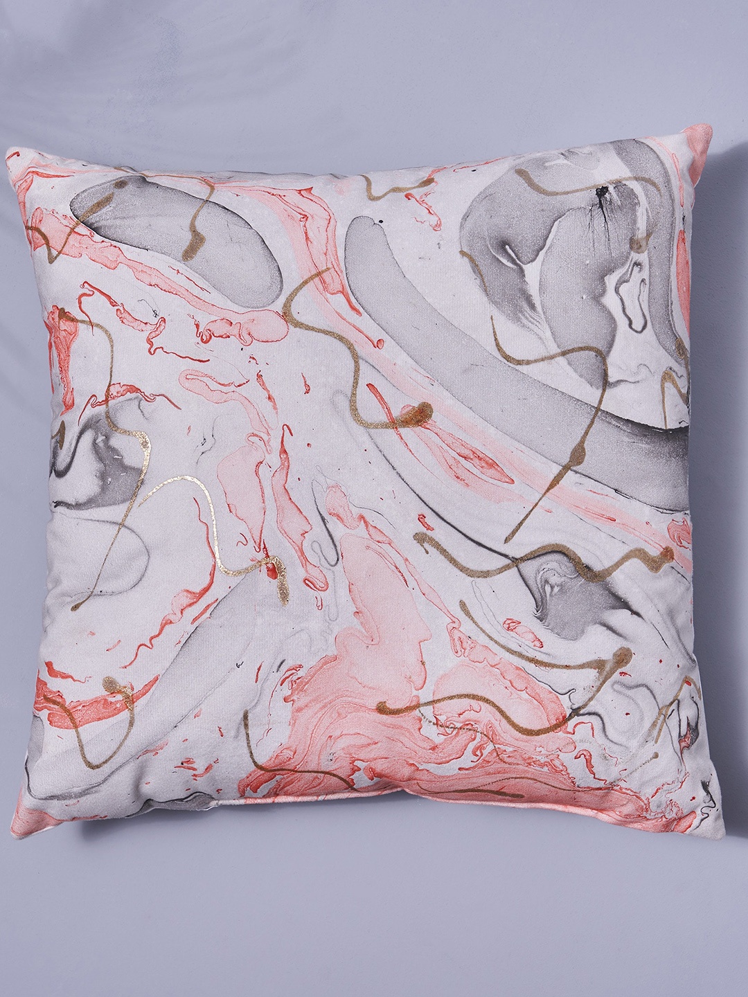 

Home Centre Fiesta Peach-Coloured & Grey Marble Printed Pre-Filled Cushion