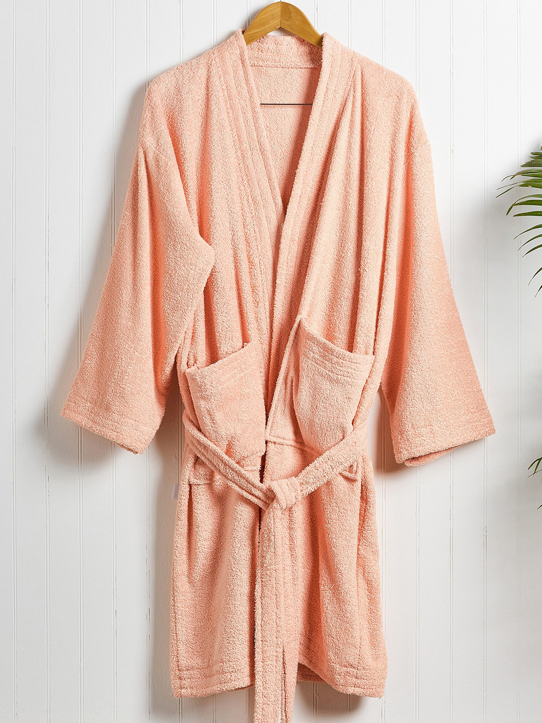 

Home Centre Unisex Spinel Peach Cotton Bath Robe