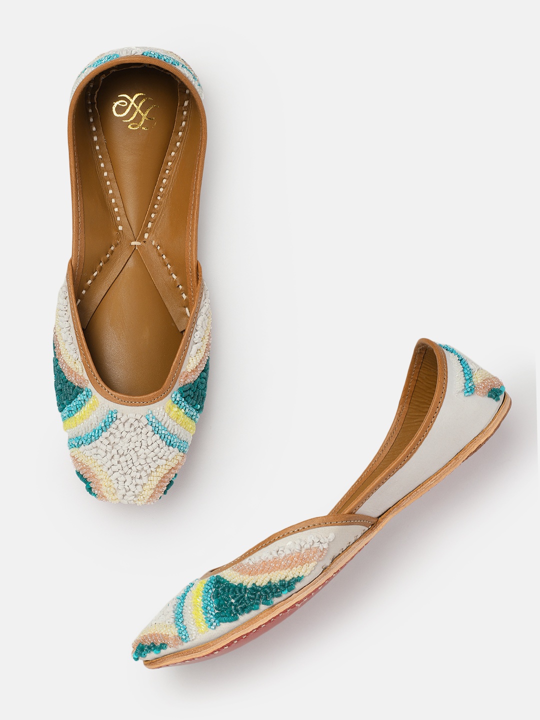 

House of Pataudi Women Embellished Mojaris, Multi