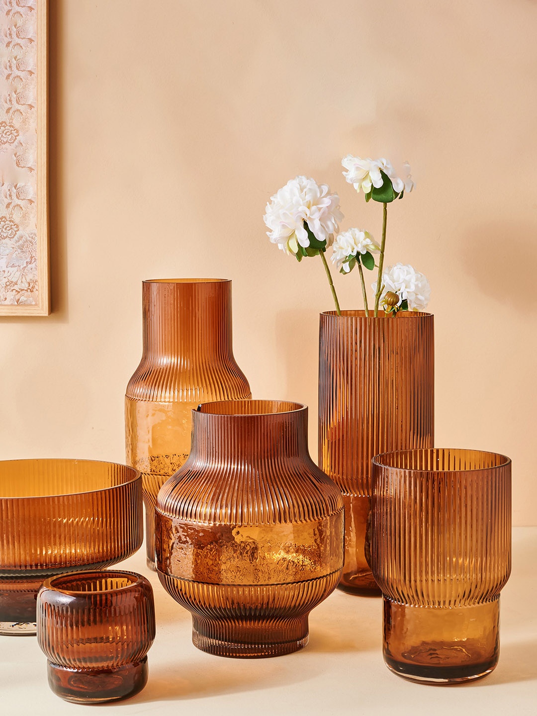 

Home Centre Splendid Dastkari Brown Glass Tall Vase with Narrow Base