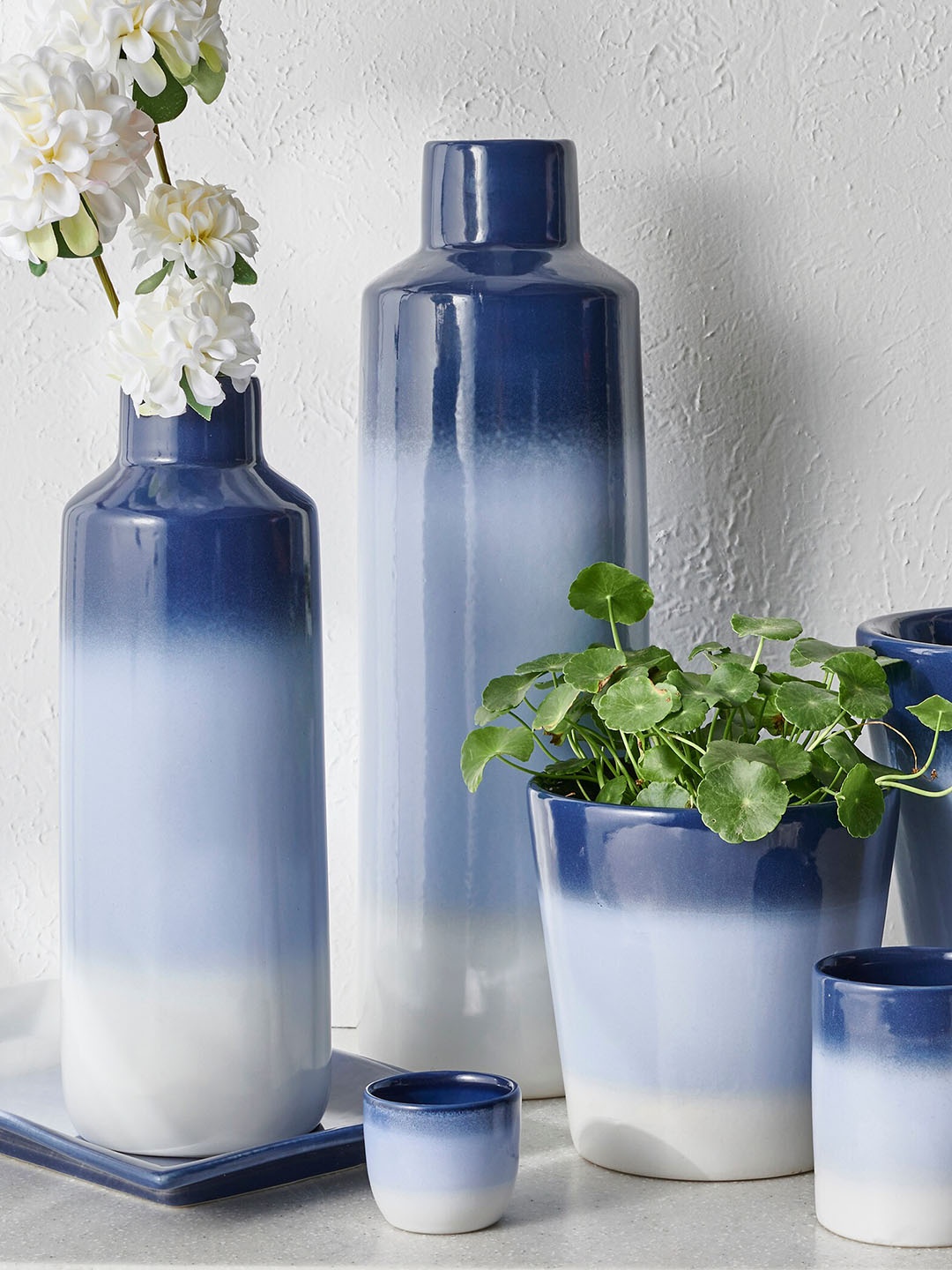 

Home Centre Splendid Santorini Blue Ceramic Narrow Mouth Vase