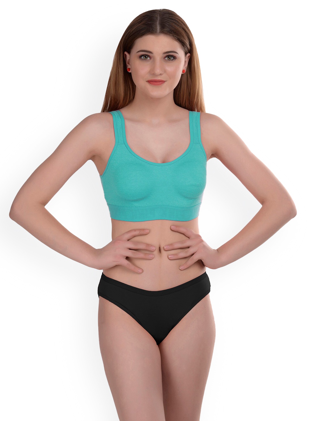 

PIBU Non Padded Cotton Lingerie Set, Blue
