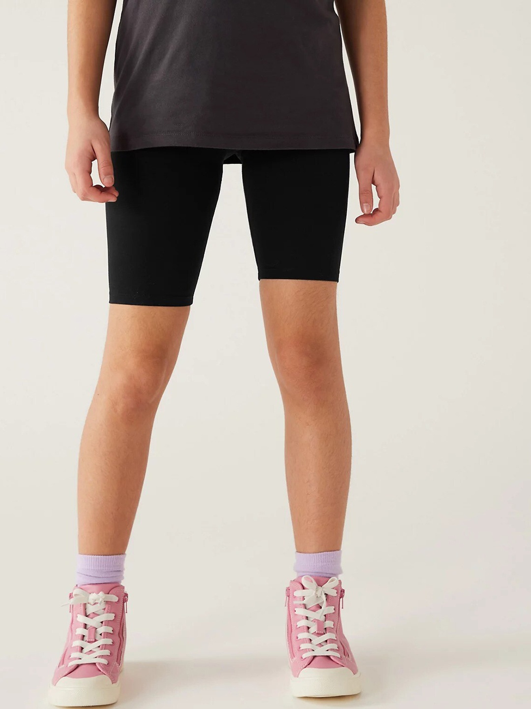 

Marks & Spencer Girls High-Rise Sports Shorts, Black