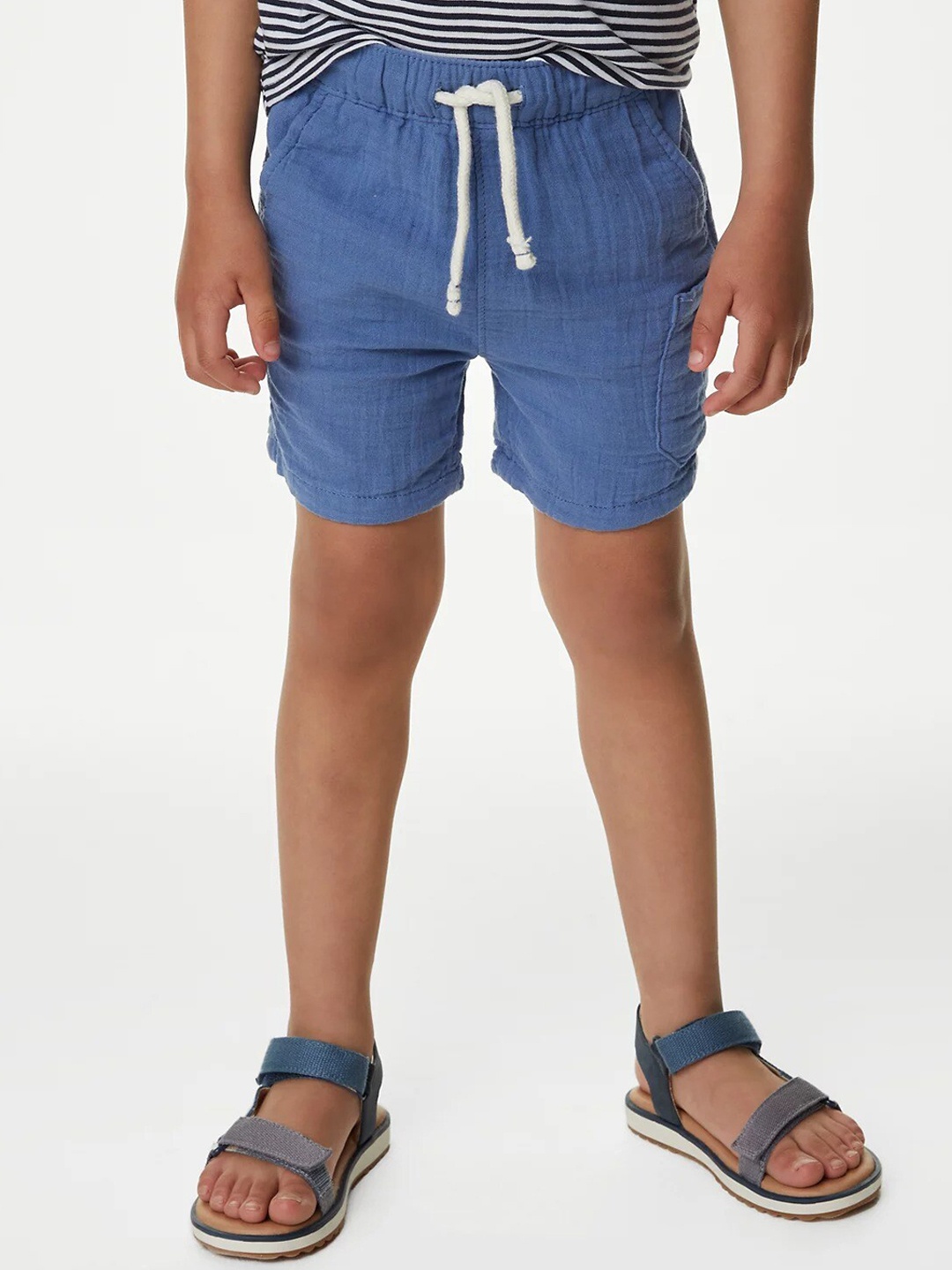 

Marks & Spencer Boys Mid Rise Pure Cotton Shorts, Blue