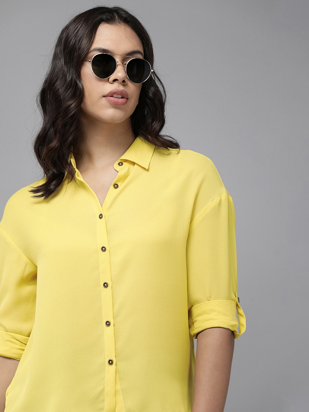 

Roadster Women Standard Opaque Casual Shirt, Lime green