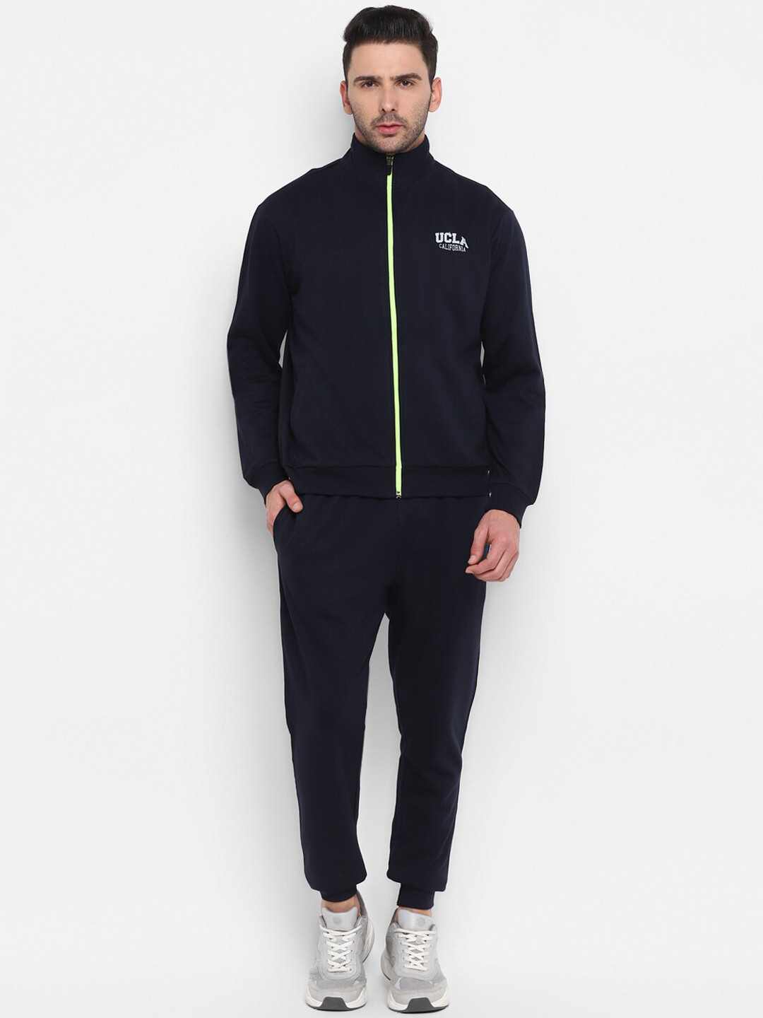 

UCLA Mock Collar Mid-Rise Sweatshirt With Joggers, Navy blue