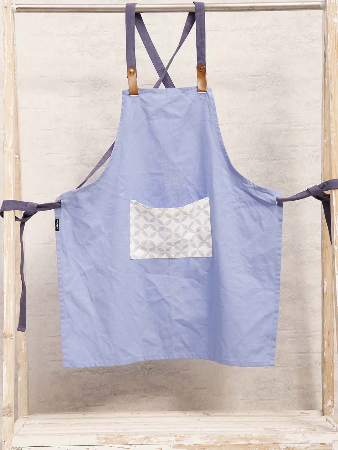 

Ariana Blue Geometric Printed Cotton Apron