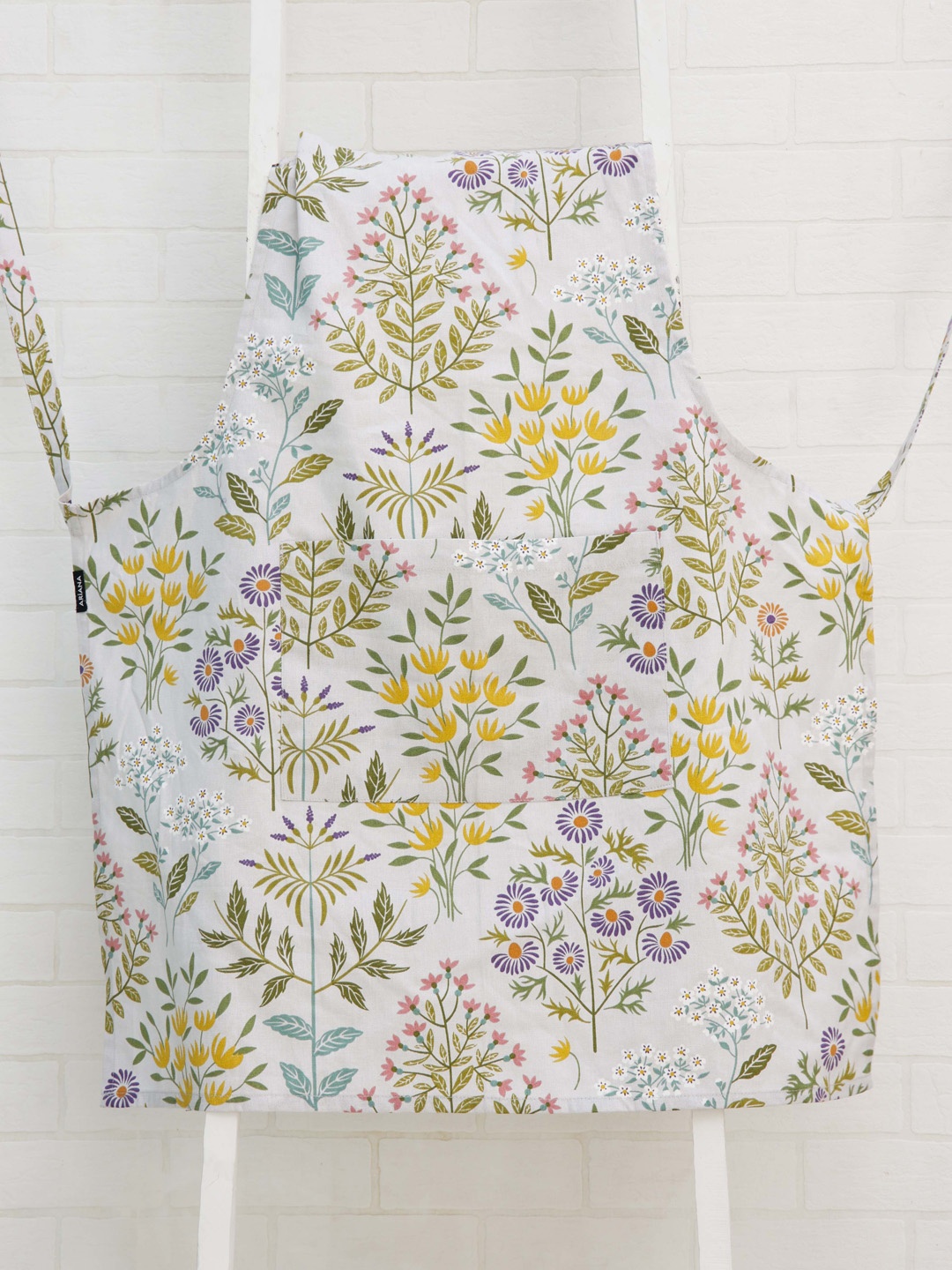 

Ariana White & Yellow Floral Printed Cotton Apron