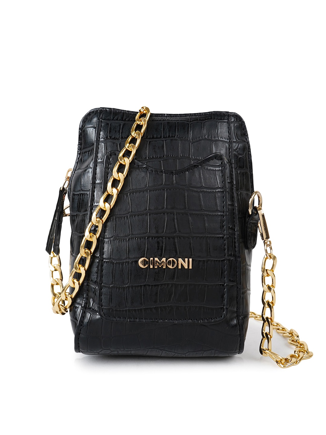 

CIMONI Textured Structured Sling Bag, Black