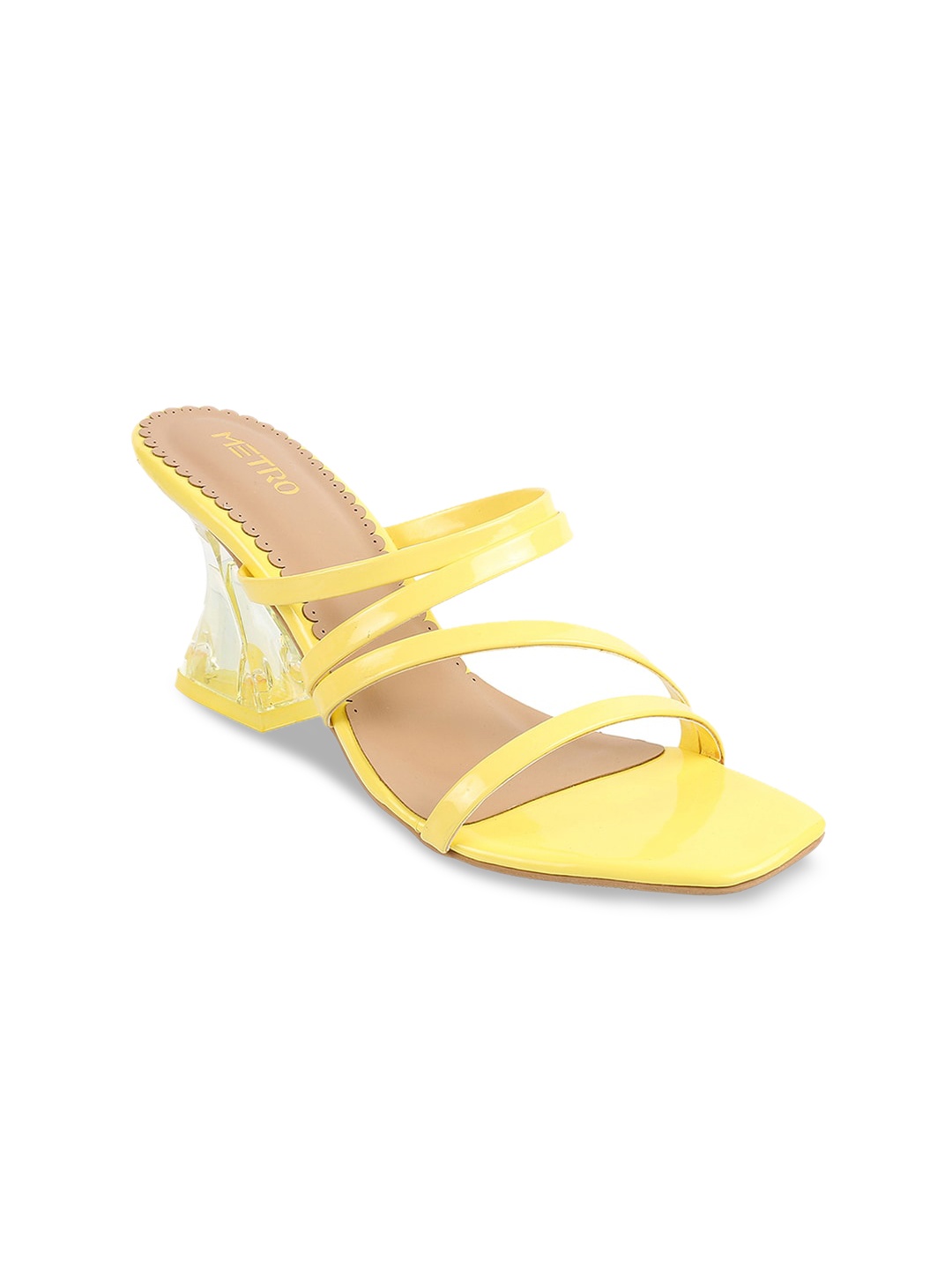 

Metro Open Back Block Mules, Yellow