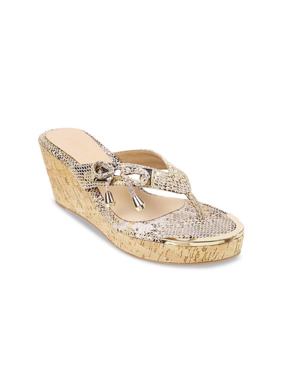 

Metro Embellished Open Toe Wedges, Gold