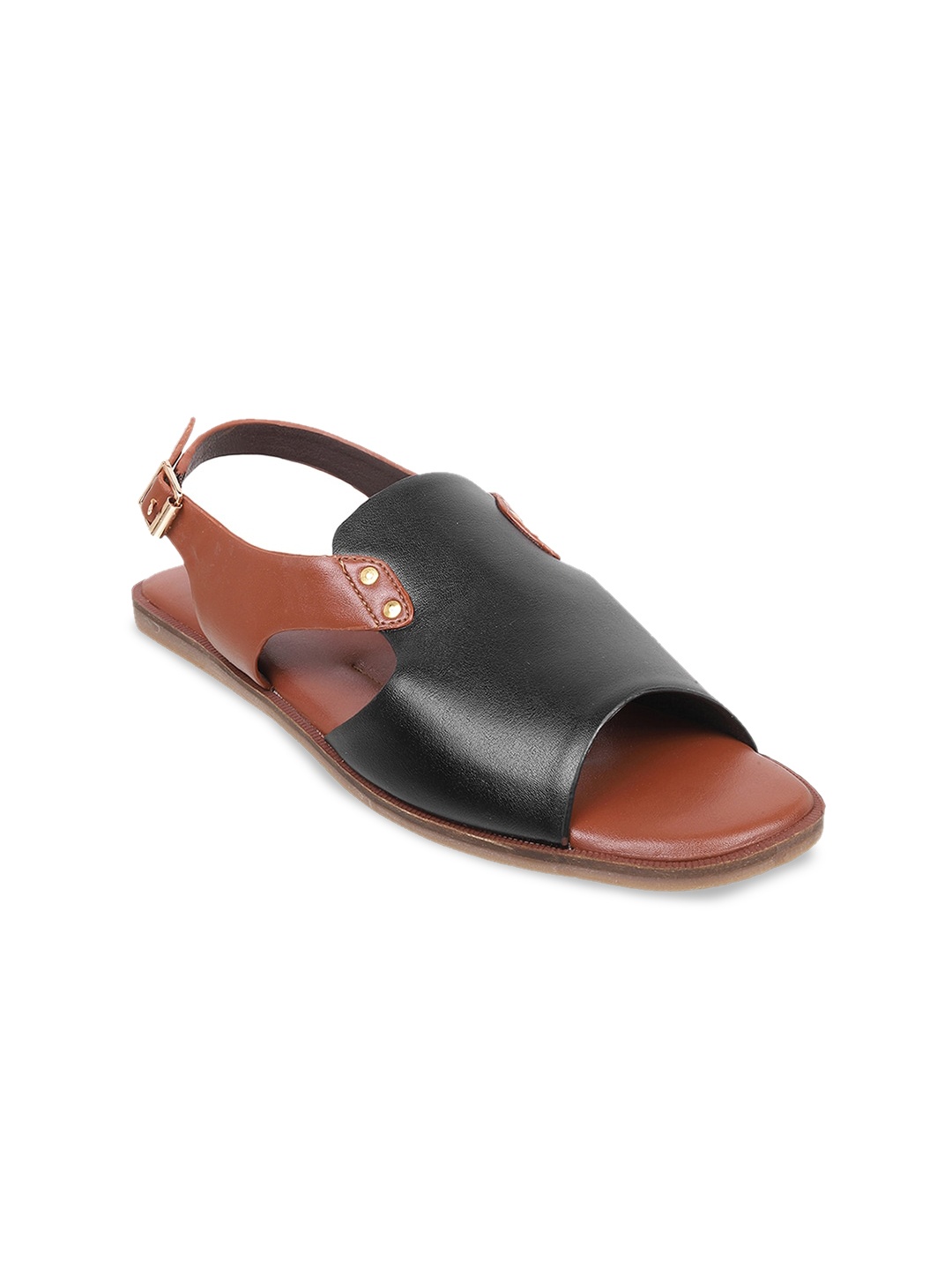 

Metro Colourblocked Open Toe Mules, Black