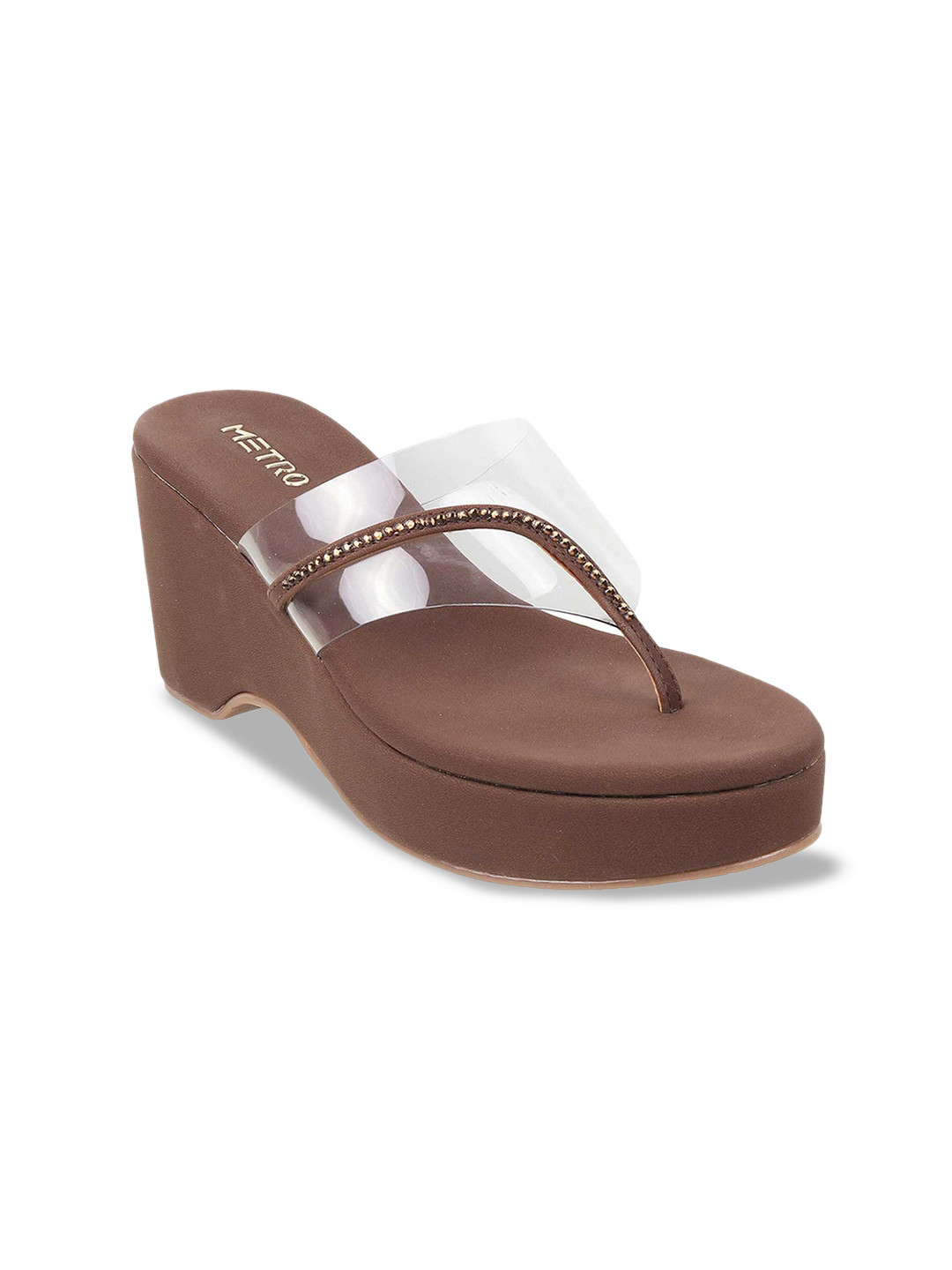 

Metro Embellished Wedge Heels, Brown