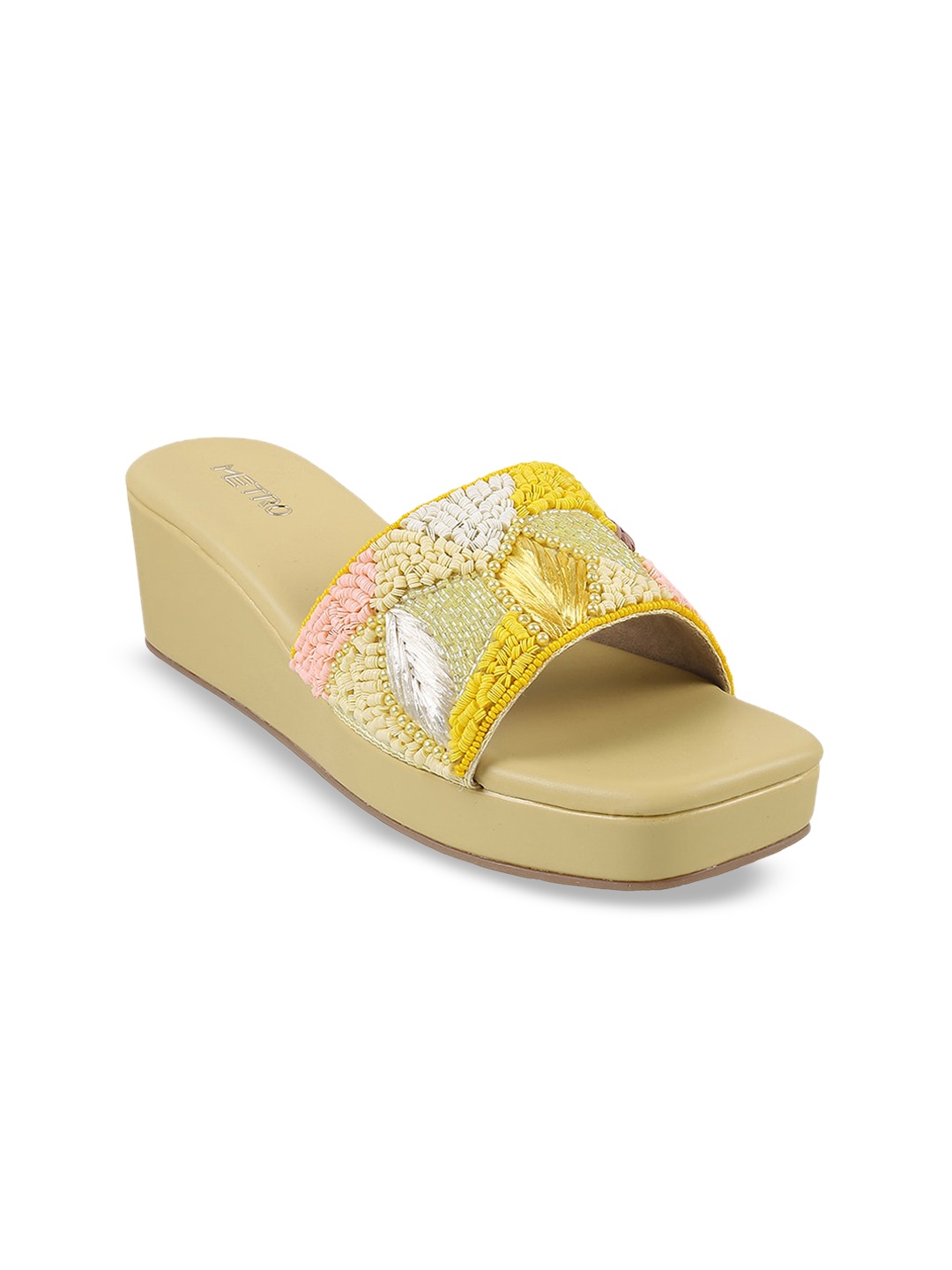 

Metro Embellished Flatform Heels, Yellow