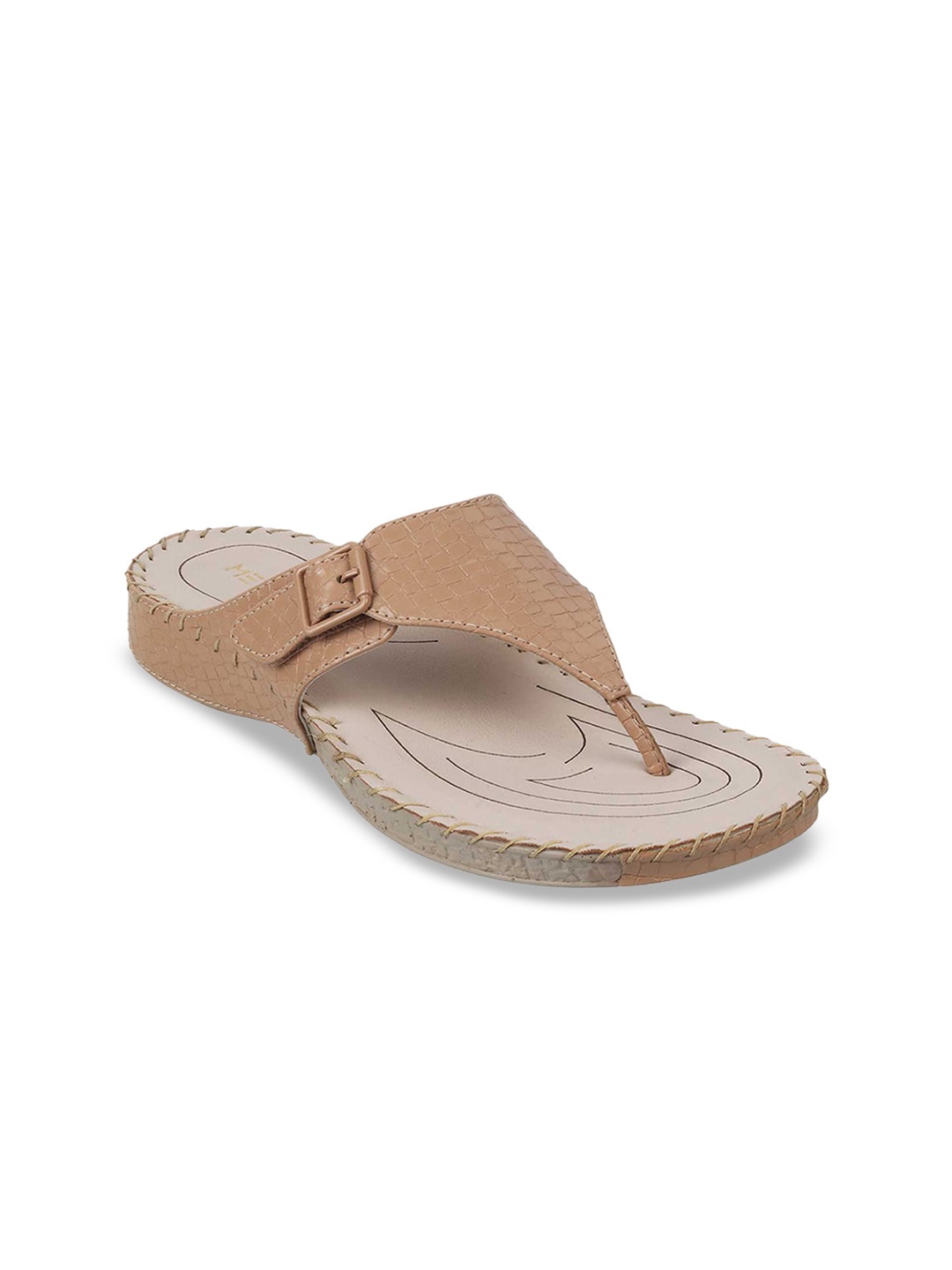 

Metro Textured Open Toe Flats, Beige