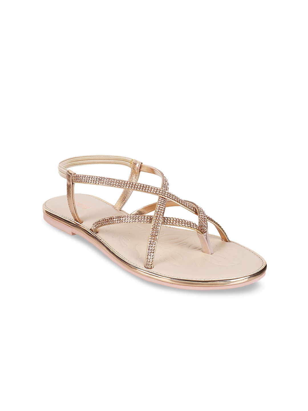 

Mochi Embellished One Toe Flats, Rose gold