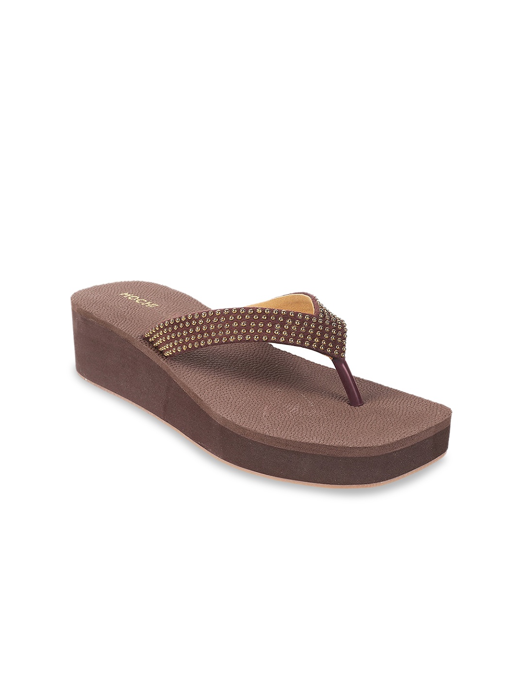 

Mochi Embellished Wedge Heels, Brown