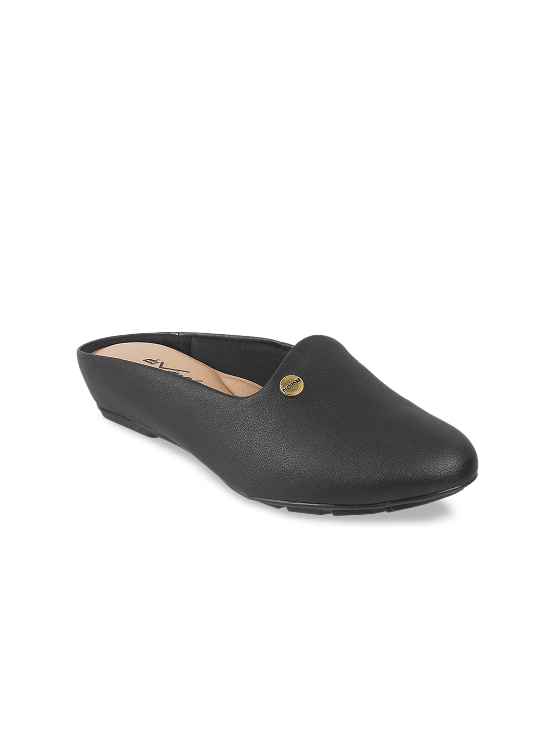 

DAVINCHI Textured Round Toe Mules, Black