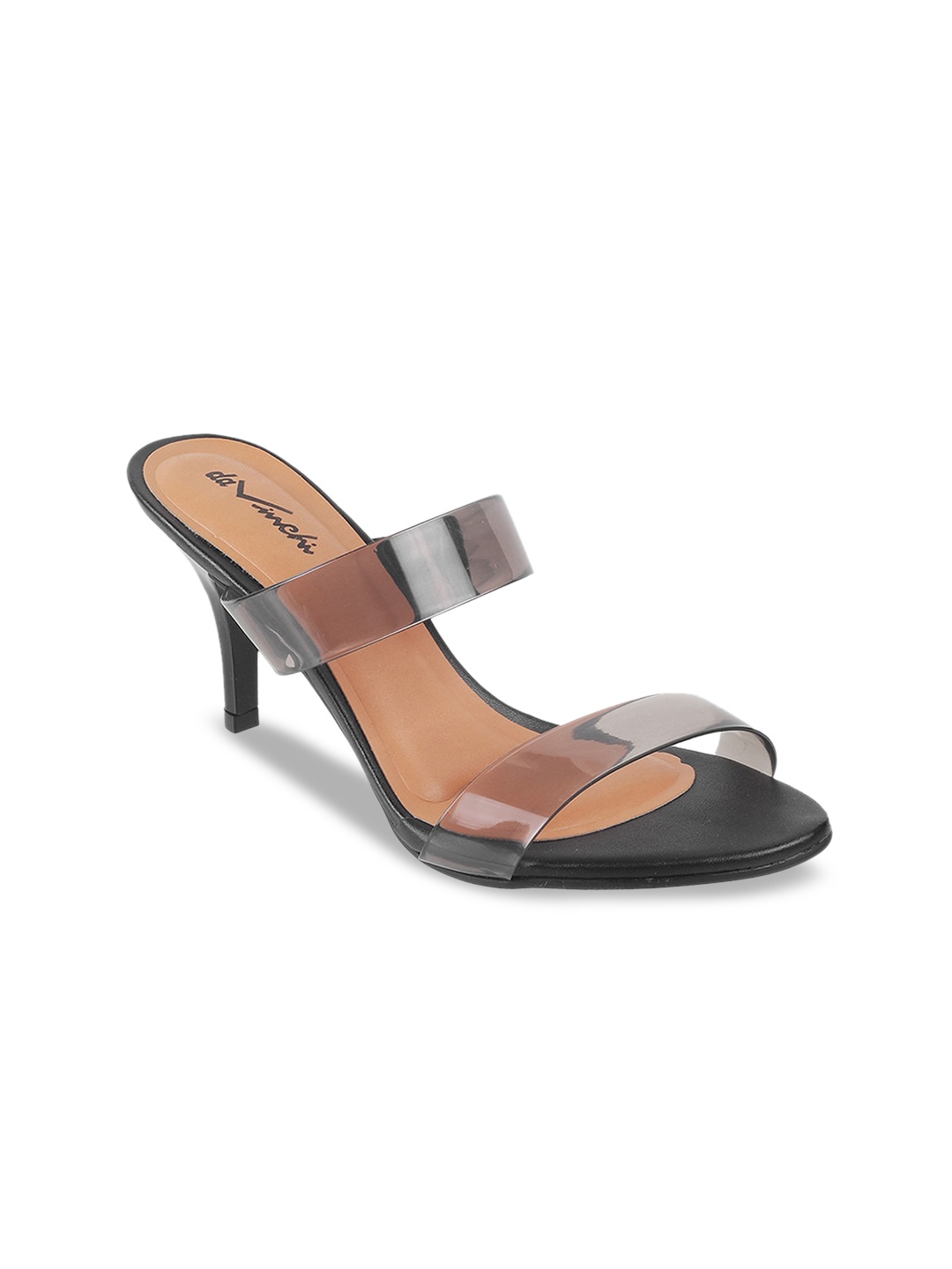 

DAVINCHI Double Strap Stiletto Heels, Black