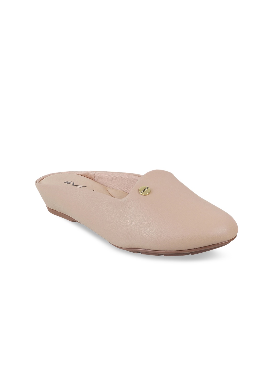 

DAVINCHI Textured Round Toe Mules, Beige