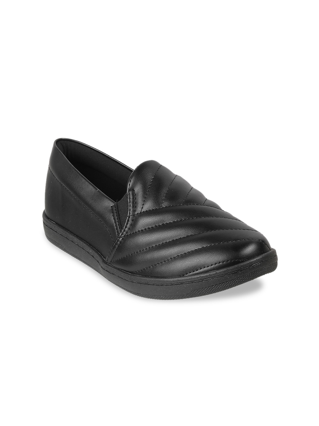 

DAVINCHI Women Textured Slip On Sneakers, Black