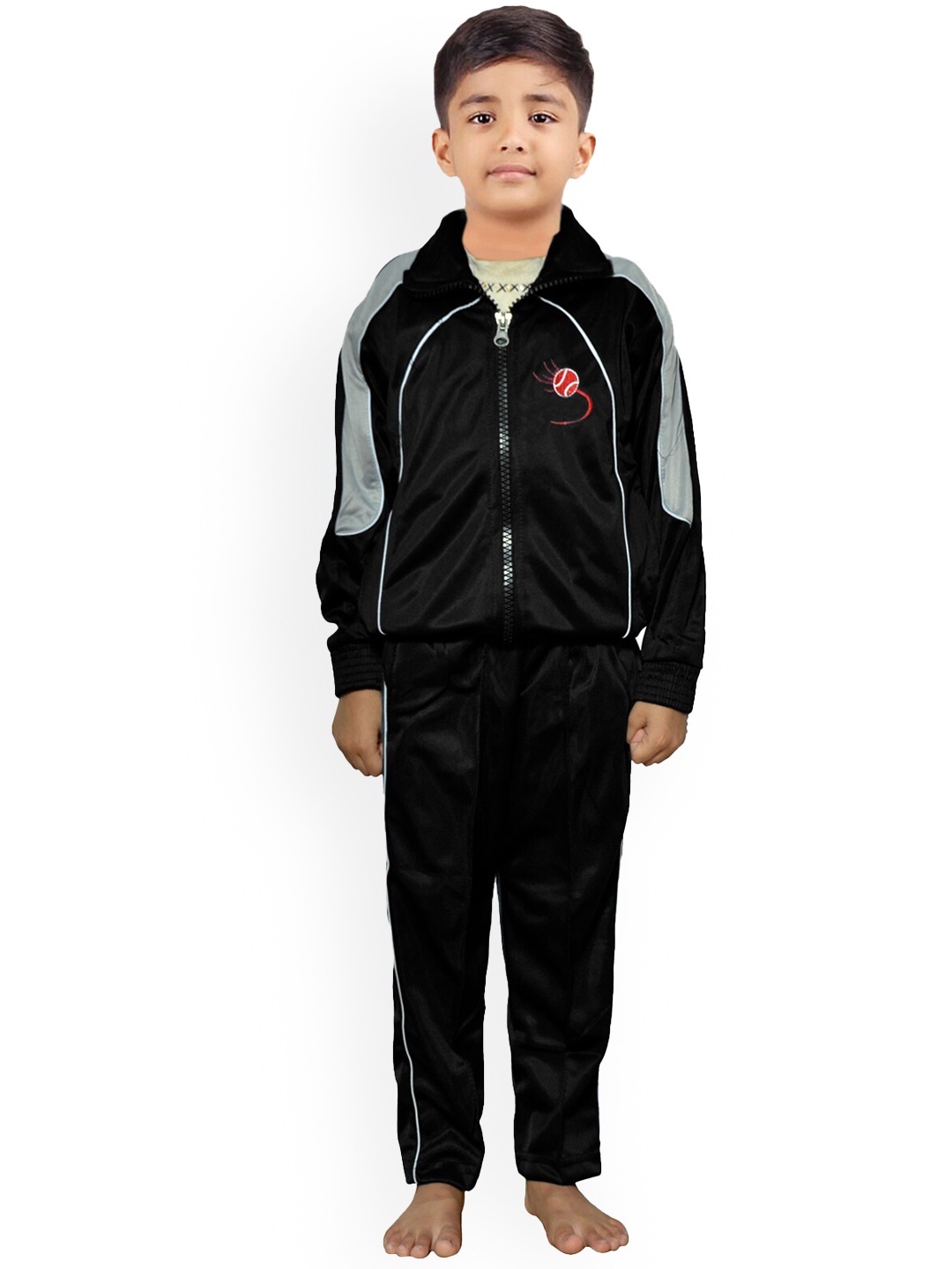

IndiWeaves Boys High-Rise Tracksuit, Black