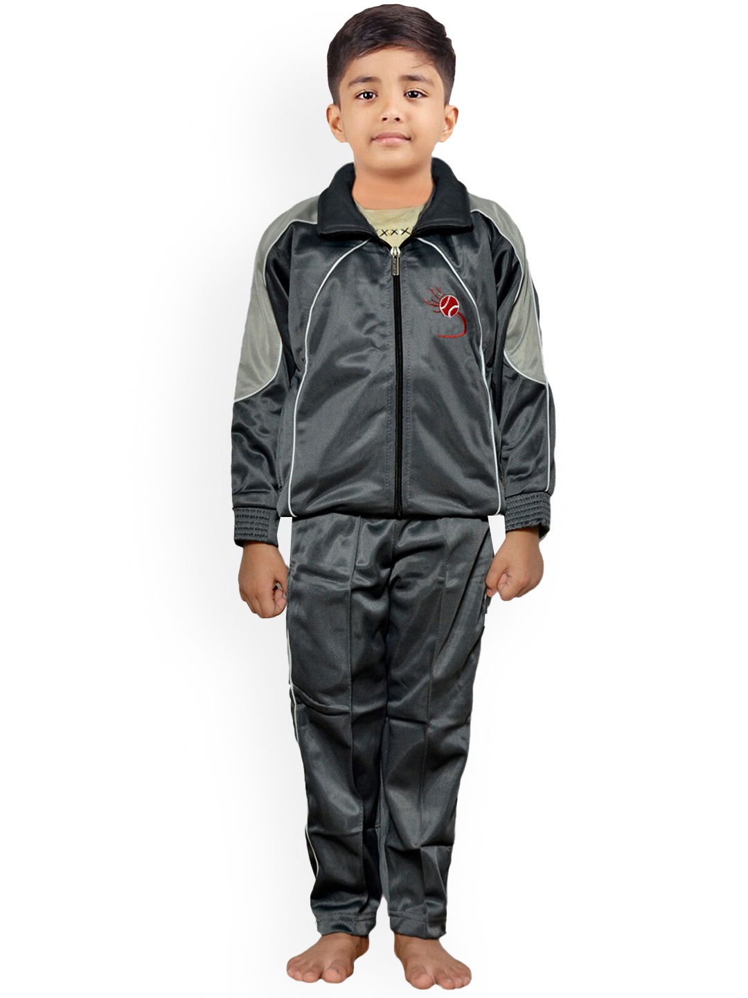 

IndiWeaves Boys High-Rise Tracksuit, Grey