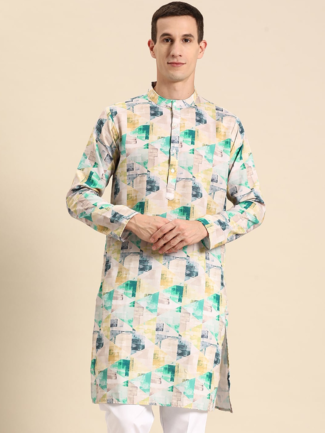 

Anouk Abstract Printed Straight Pure Cotton Kurta, Blue