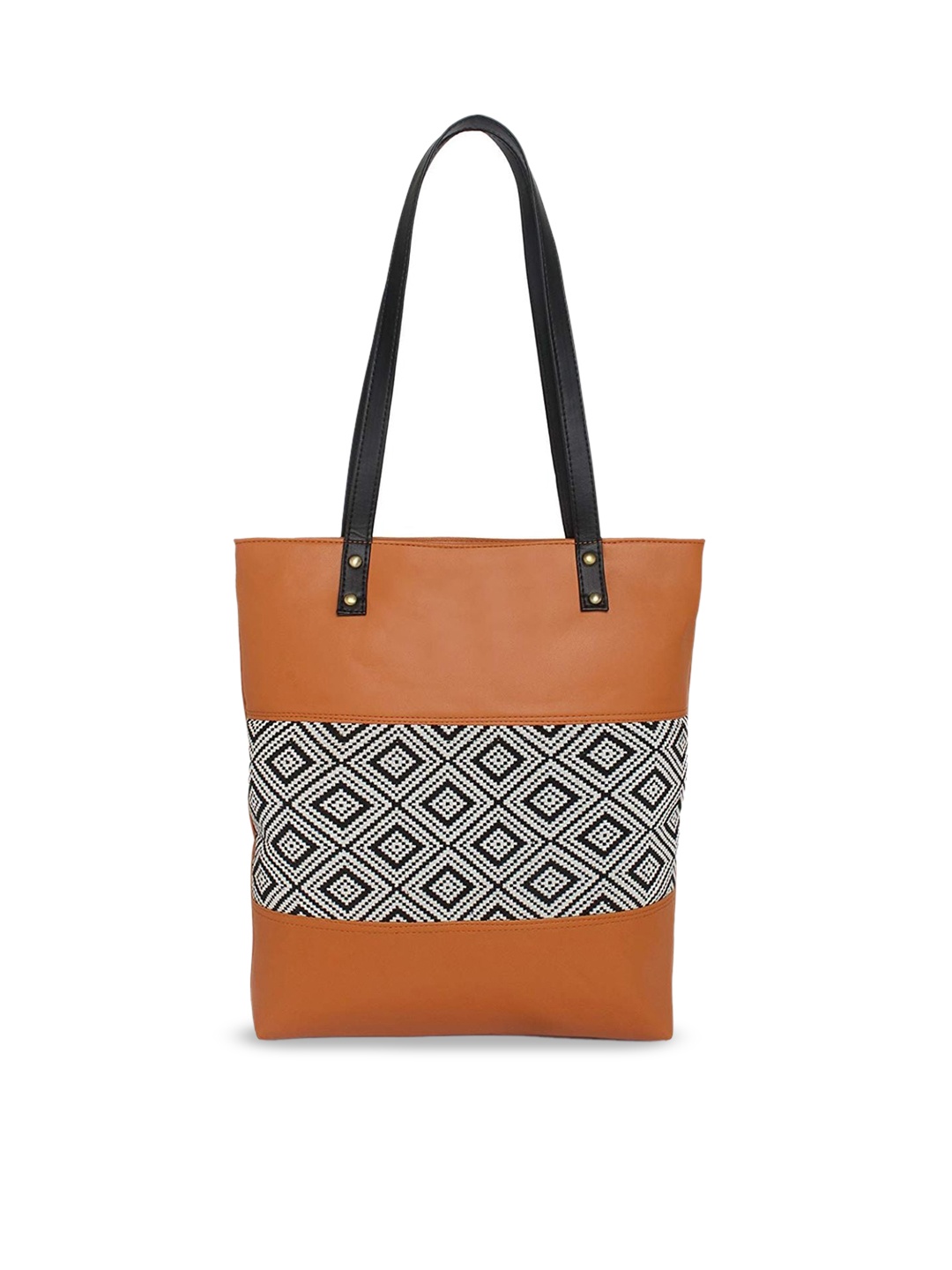 

Kanvas Katha Geometric Self Design Shopper Tote Bag, Tan