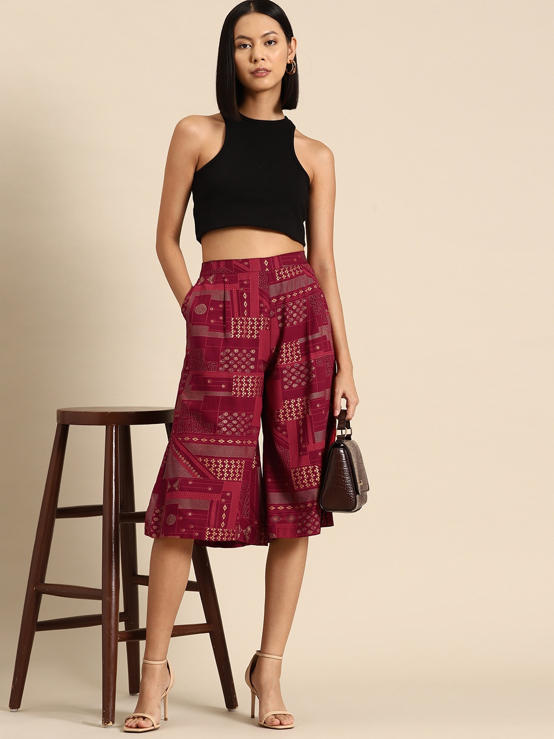 

all about you Women Maroon Printed Shorts