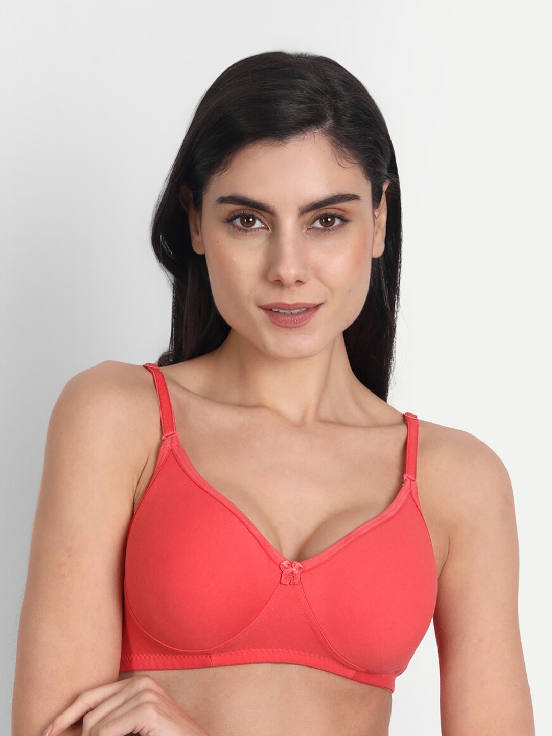 

Aimly Full Coverage T-shirt Cotton Bra All Day Comfort, Orange