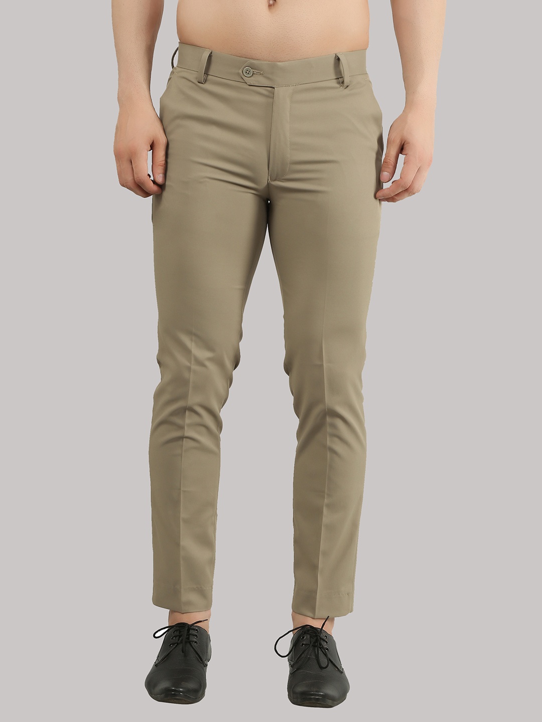 

Jb Just BLACK Men Urban Slim Slim Fit Cotton Formal Chinos Trousers, Beige