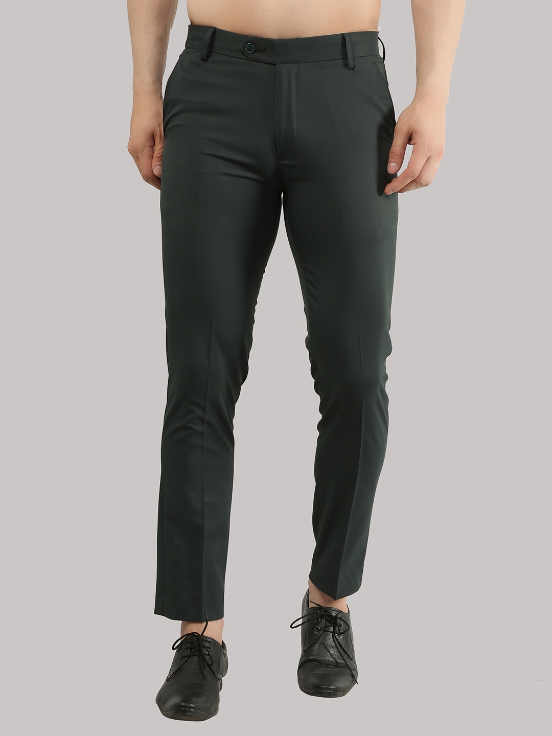 

Jb Just BLACK Men Urban Slim Slim Fit Cotton Formal Chinos Trousers, Green