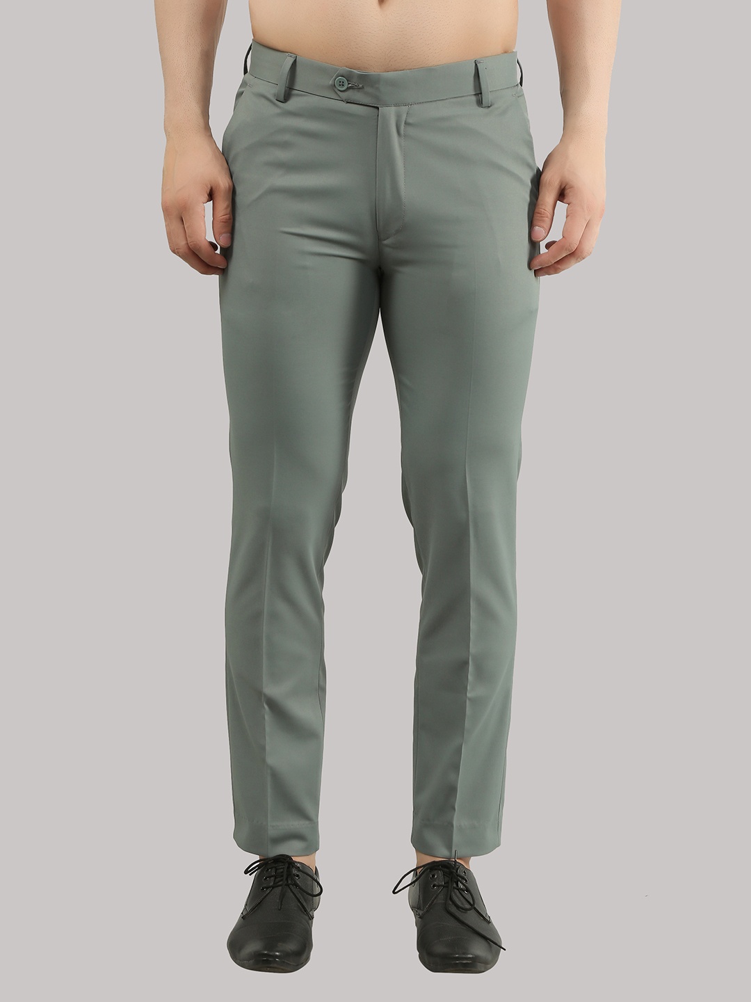 

Jb Just BLACK Men Urban Slim Slim Fit Formal Cotton Chinos Trousers, Green