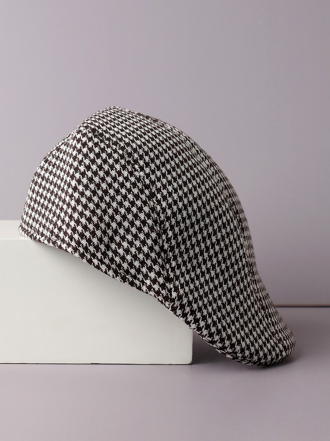

HAUTE SAUCE by Campus Sutra Women Checks Cotton Ascot Cap, Black