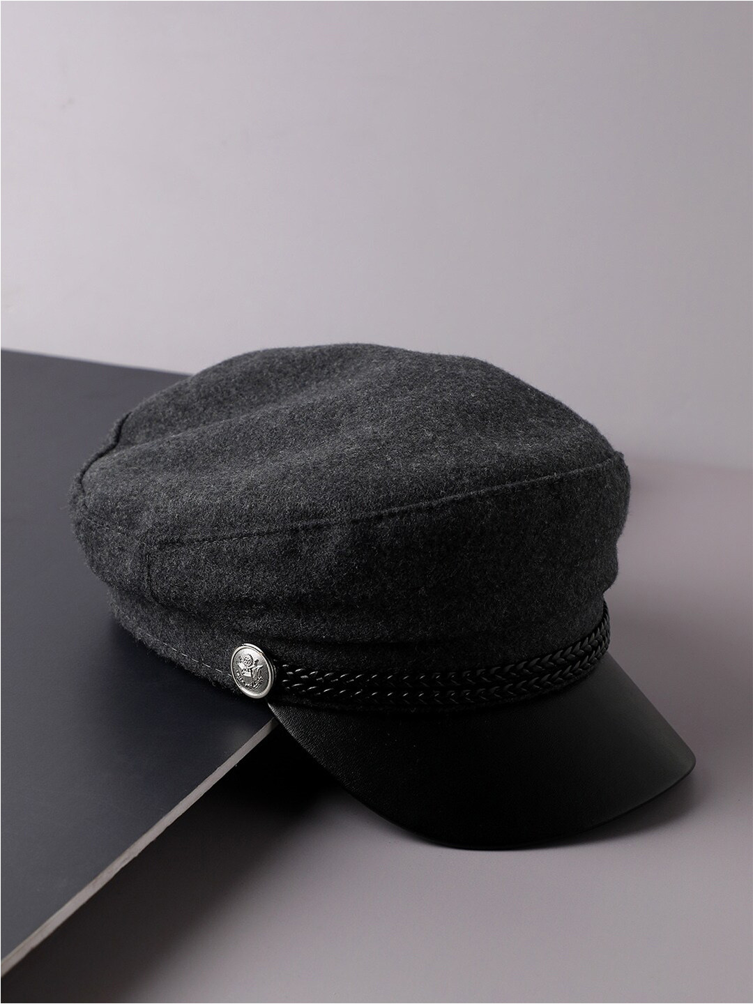 

HAUTE SAUCE by Campus Sutra Women Structured Cotton Breton Cap, Grey