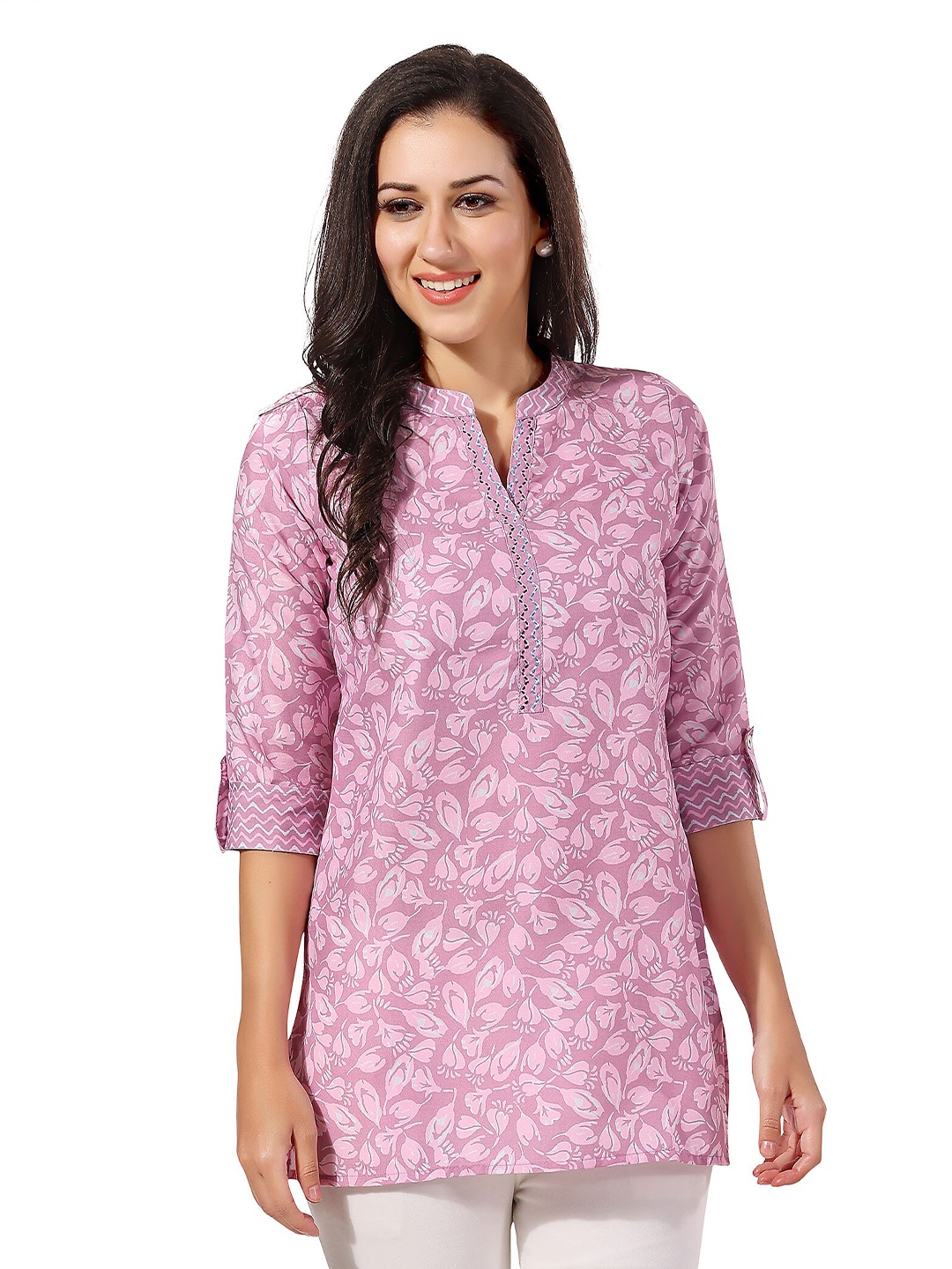 

keshubaba Floral Printed Tunic, Pink