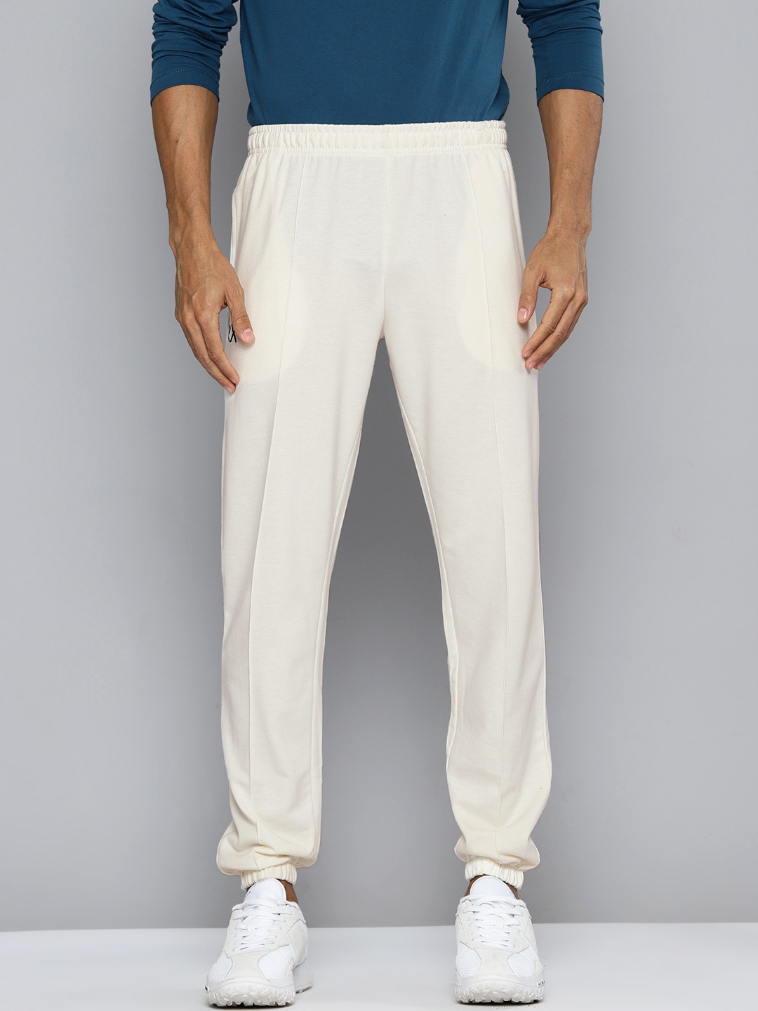 

HRX by Hrithik Roshan Men Brand Logo Print Lifestyle Jogger Trackpants, Off white