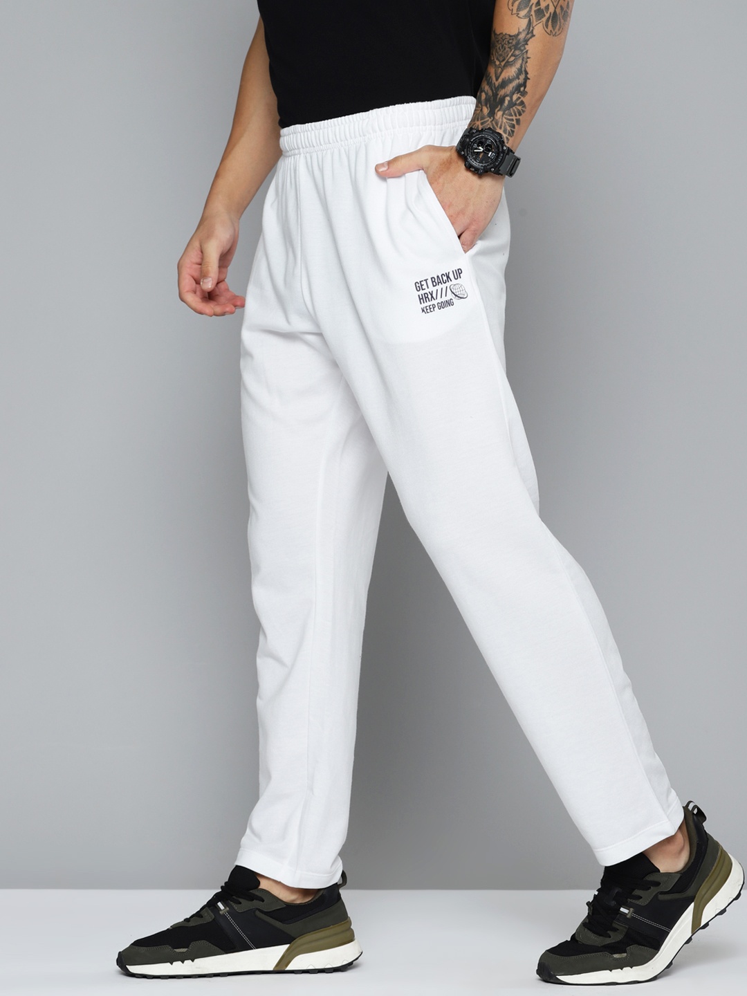 

HRX by Hrithik Roshan Men Solid Track Pants, White