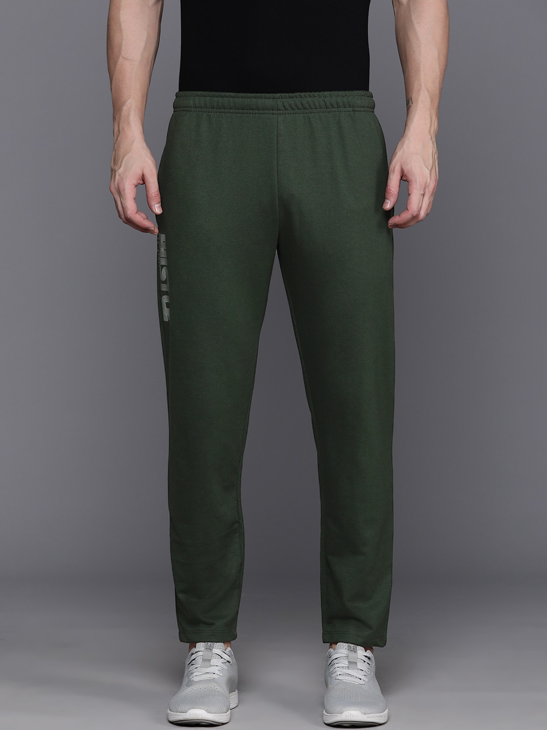 

HRX by Hrithik Roshan Men Printed Detail Track Pants, Olive