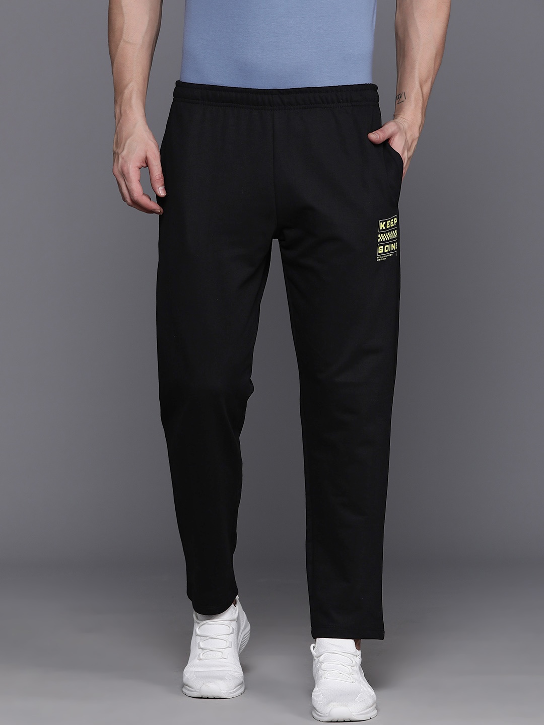 

HRX by Hrithik Roshan Men Printed Detail Track Pants, Black