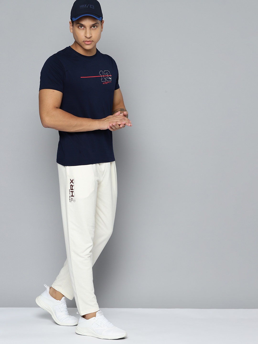 

HRX by Hrithik Roshan Men Regular Fit Lifestyle Track Pants, Cream