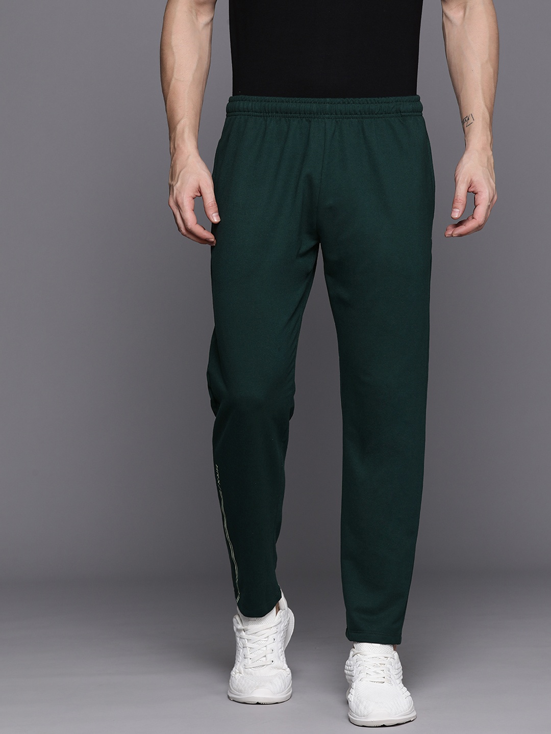 

HRX by Hrithik Roshan Men Brand Logo Printed Lifestyle Trackpants, Green