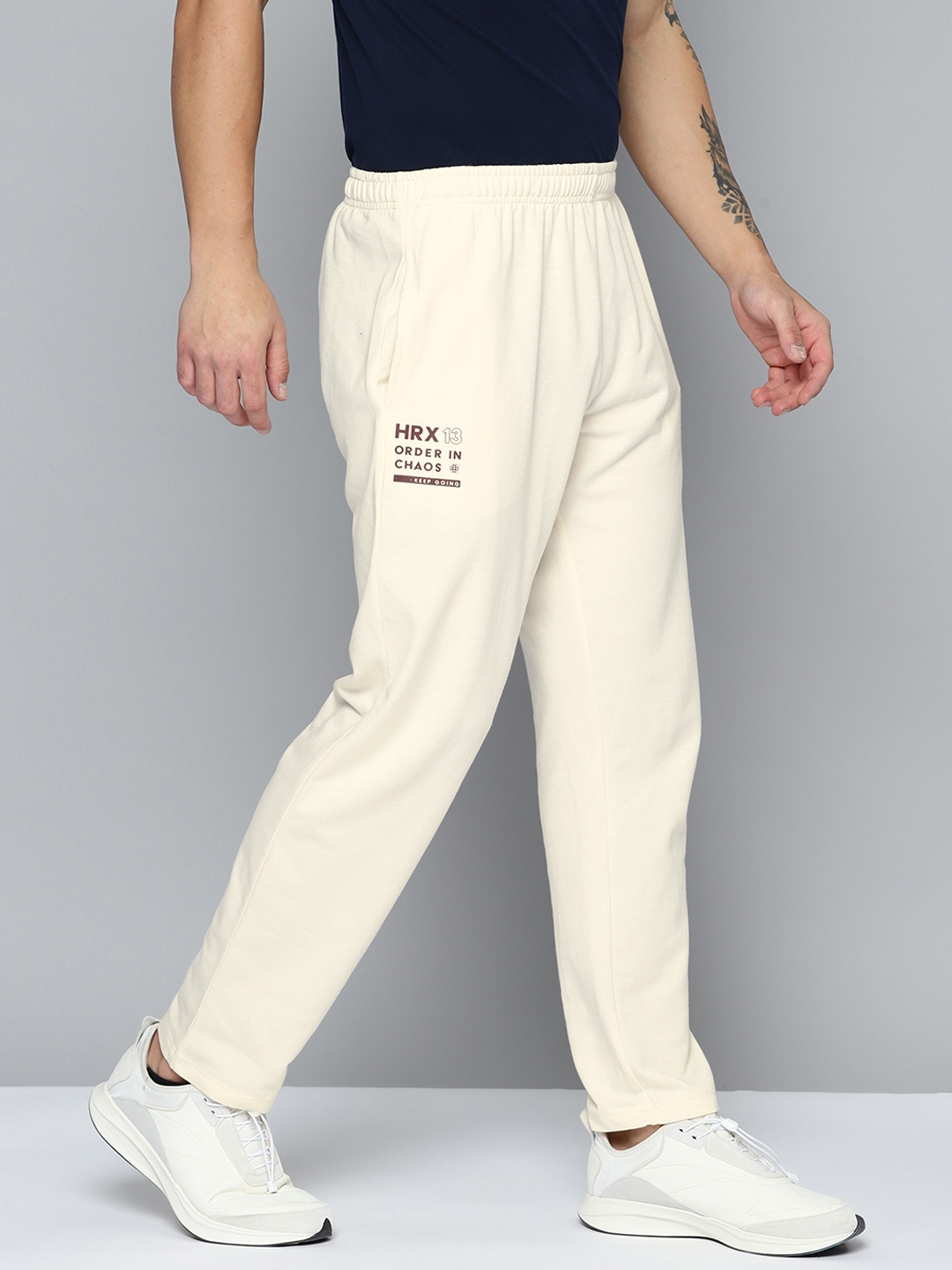 

HRX by Hrithik Roshan Men Regular Fit Lifestyle Track Pants, Cream