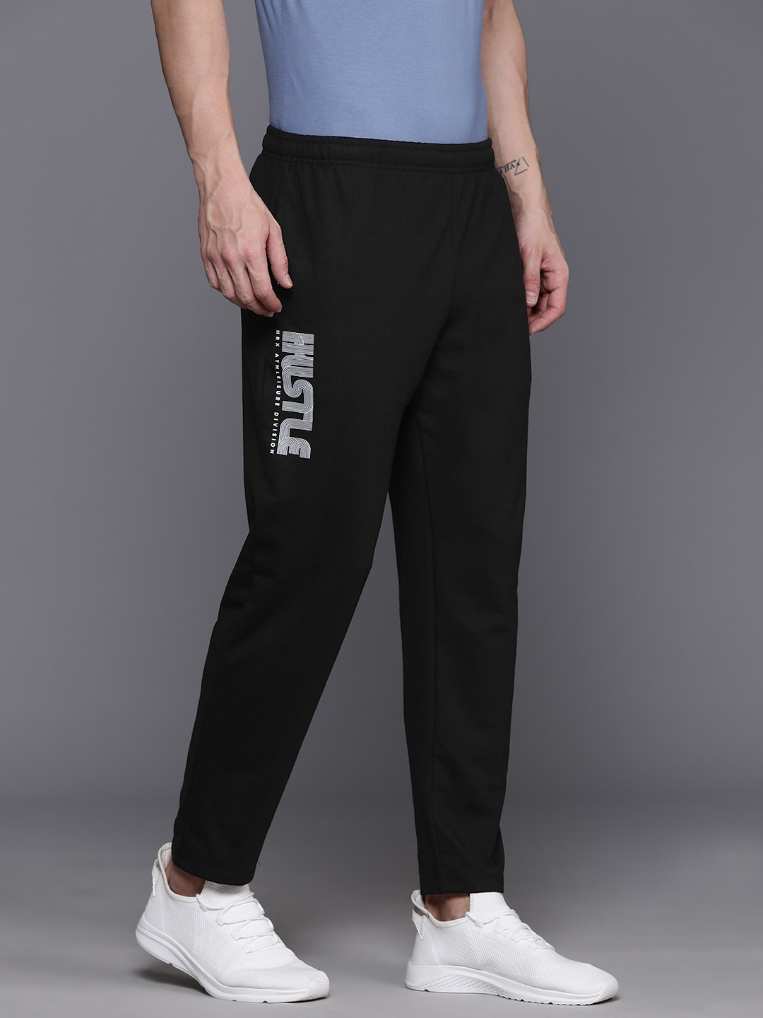 

HRX by Hrithik Roshan Men Printed Detail Track Pants, Black