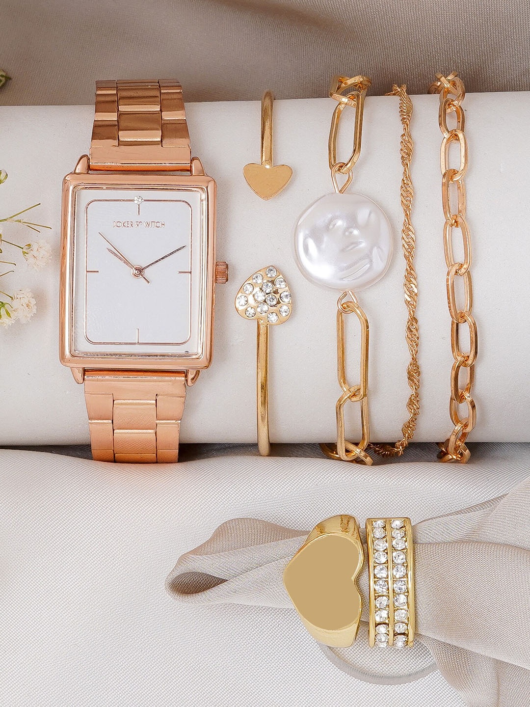 

JOKER & WITCH Women Watch Gift Set, Rose gold