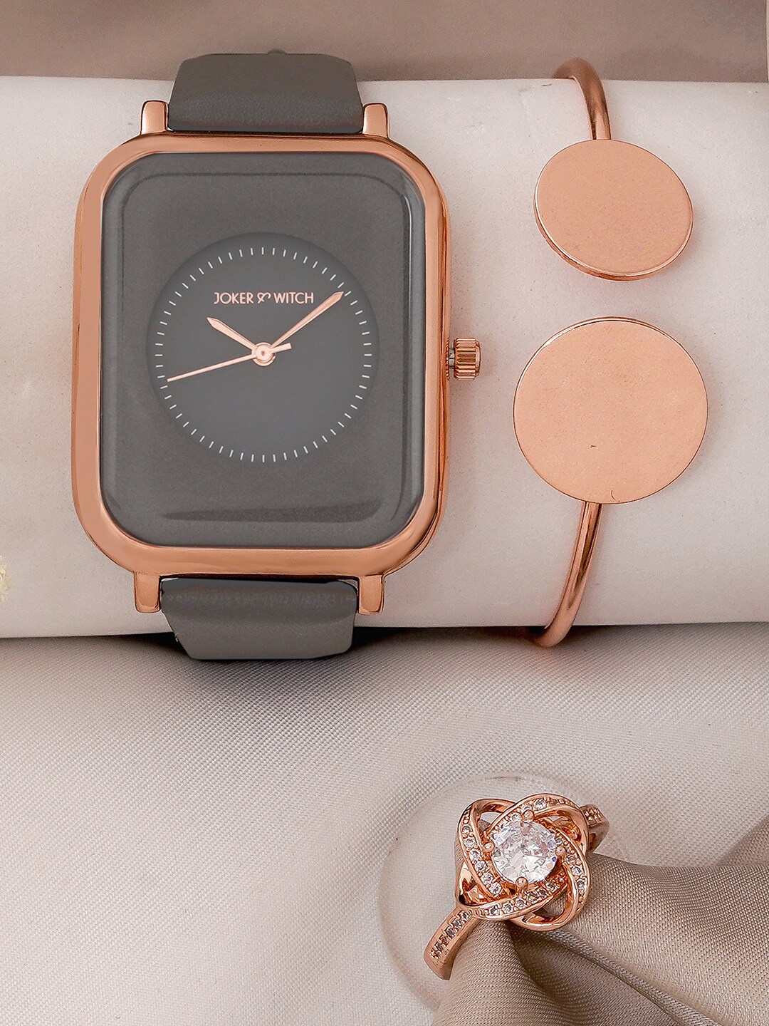 

JOKER & WITCH Women Watch Gift Set JWLT796, Grey