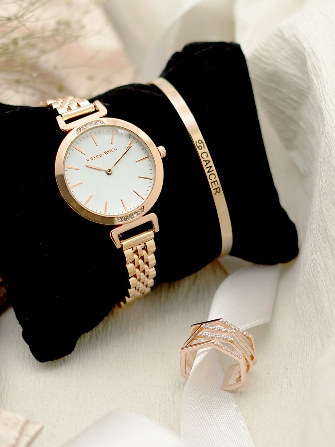 

JOKER & WITCH Women Glistening Love Cancer Love Triangle JWLT102, Rose gold